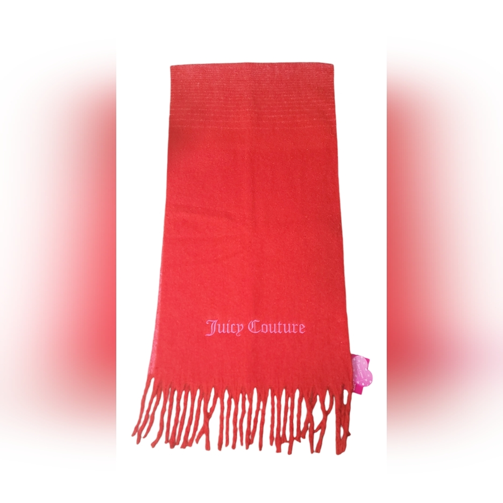 NWT Juicy Couture Blanket Scarf Red Pink